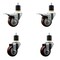 Service Caster 3'' Maroon Poly Swivel 1-7/8'' Expanding Stem Caster Set 2 Total Lock Brakes, 4PK SCC-EXTTL20S314-PPUB-MRN-2-S-2-178 - alternate 1